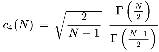 Gamma function for unbiased sample deviation