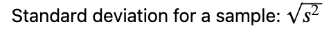 Standard deviation of a sample